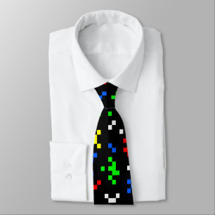 Retro-8-Bit-Videospiel-Grafikmuster Krawatte