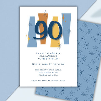 Retro 90. Geburtstag Mittelalter Jahrhundert Moder Einladung