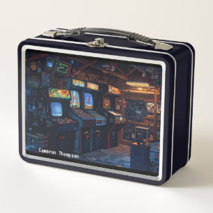 Retro 90er 80er Vintage Arcade Blechdose zum Mitta Metall Brotdose