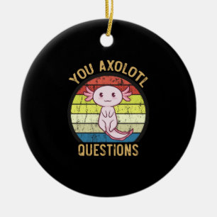 Retro 90er du Axolotl Fragen Vintager Sonnenunterg Keramik Ornament