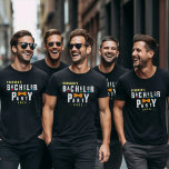 Retro 90er farbenfrohe Bowtie Bachelor Party Black T-Shirt<br><div class="desc">Farbenfrohe 90er Jahre Retro Bachelor Party T - Shirt für einen Bräutigam und seine Trauzeugen. Nimm dir einen für jedes Mitglied deiner Gruppe.</div>
