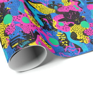 Retro-90er-Fliesenmuster-Party Geschenkpapier