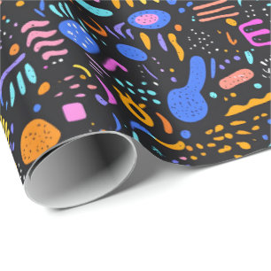 Retro-90er-Fliesenmuster-Party Geschenkpapier