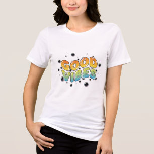 Retro 90er gute Stimmung sprudelnde Graffiti-Typog Tri-Blend Shirt
