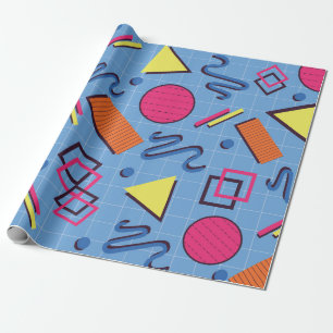 Retro-90er-Jahre-Geometrisches-Muster Geschenkpapier