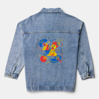 Retro 90er Jeansjacke | Vintage Style Grafik-Jacke
