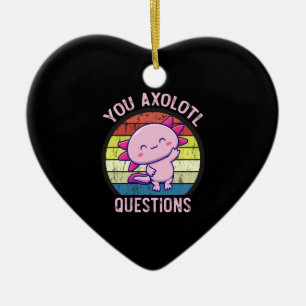 Retro 90er lustige Axolotl-Fragen Vintage Keramik Ornament