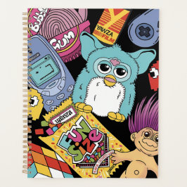 Retro 90er Nostalgie-Doodle-Muster Spielzeug und T Planer