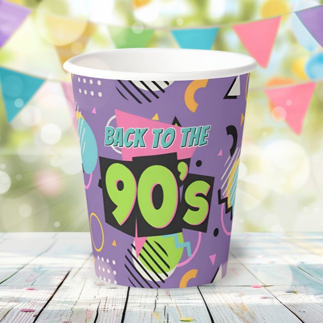 Retro 90er Party Paper Cups Pappbecher (Von Creator hochgeladen)