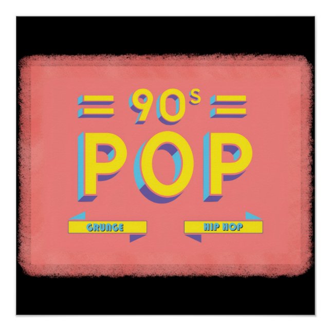 Retro 90er Pop Poster (Vorderseite)