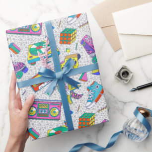 Retro-90er-Skate-Party-Muster Geschenkpapier