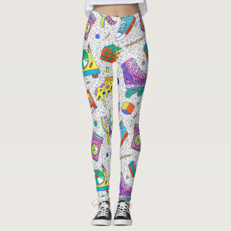 Retro-90er-Skate-Party-Muster Leggings