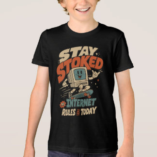 Retro 90er Skater Computer "Bleib Geil" Tri-Blend Shirt