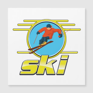 Retro 90er-Ski-Logo Magnetkarte