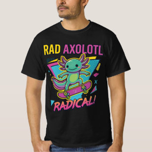 Retro 90er Stil Axolotl Skateboard Rad neon T-Shirt