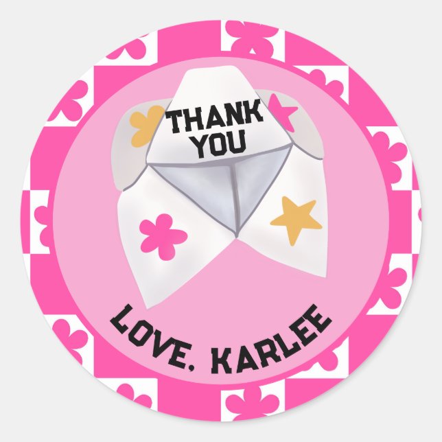 Retro 90's Cootie Catcher Runder Aufkleber (Vorderseite)