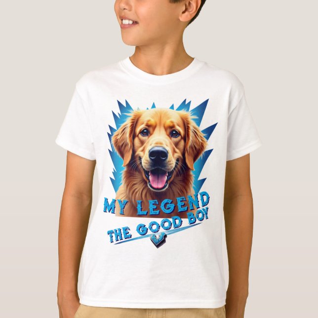 Retro 90s Golden Retriever Mascot Custom Gifts T-Shirt (Vorderseite)