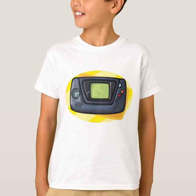 Retro 90s Handheld Game Console Gamer T-Shirt (Vorderseite)