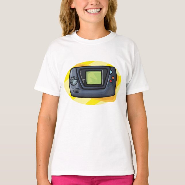 Retro 90s Handheld Game Console Gamer T-Shirt (Vorderseite)