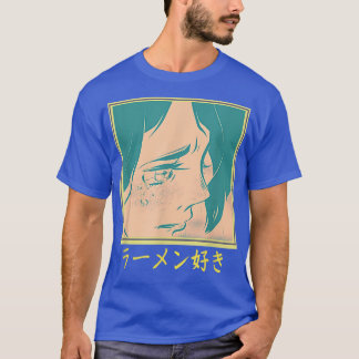 Retro 90s Japanese Aesthetic Waifu Anime Graphic  T-Shirt