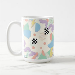 Retro 90s Memphis Aesthetic Pattern Latte Mug Kaffeetasse