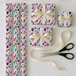 Retro 90s Memphis Geometric Neon Wrapping Bundle Geschenkpapier Set