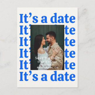 Retro 90s Photo Wedding Save The Date Announcement Ankündigungspostkarte