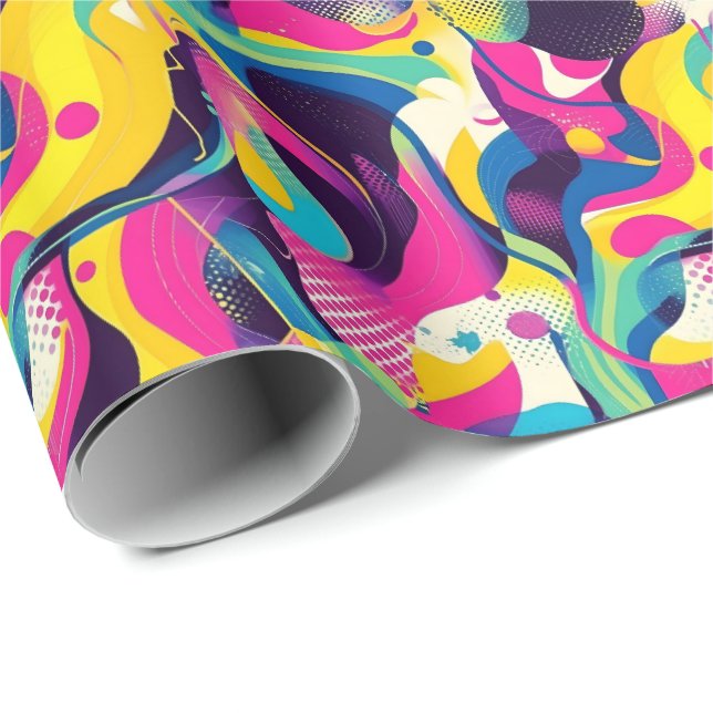 Retro 90s tiled pattern party  geschenkpapier (Rolleneckpunkt)