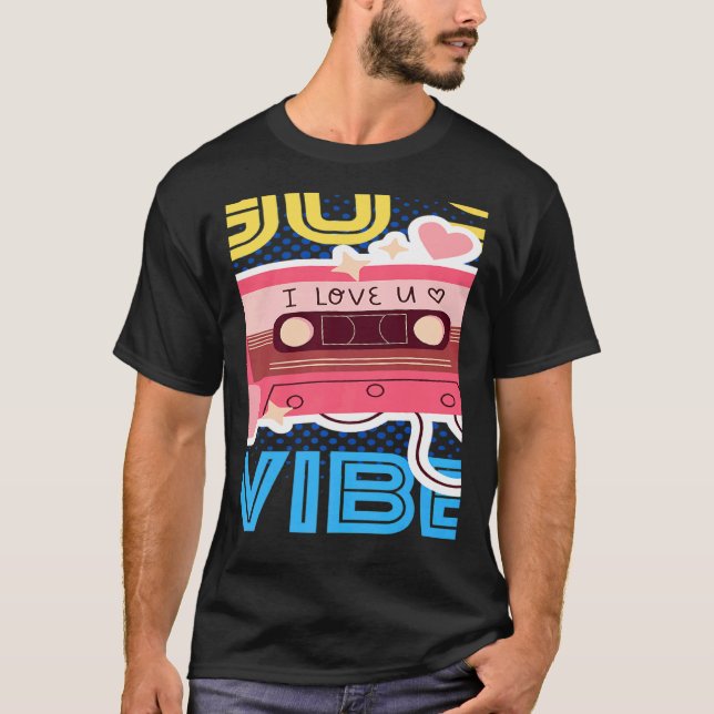 Retro 90's Vibe with Cassette 1990s Music 90s Cost T-Shirt (Vorderseite)