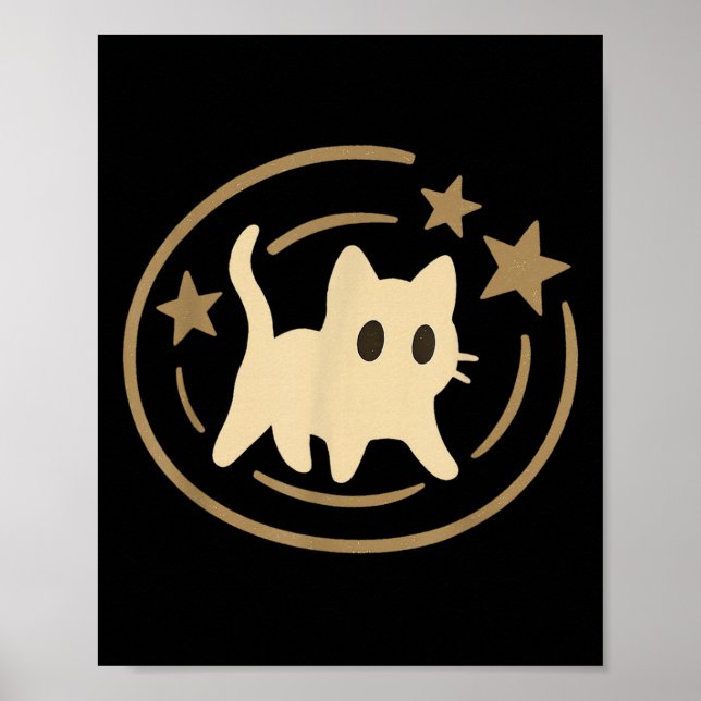 Retro 90s Y2k Ed Katzenkosmische Sterne Geschenk f Poster (Vorne)