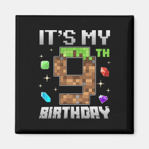 Retro 9. Geburtstag Junge Level 9 Videospieler Pix Magnet