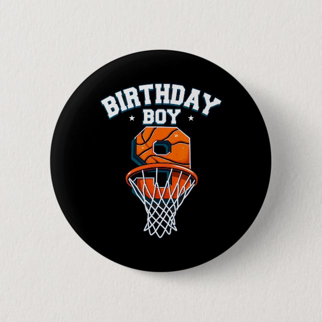 Retro 9. Geburtstag Junge Sketll Spieler  Button (Vorderseite)