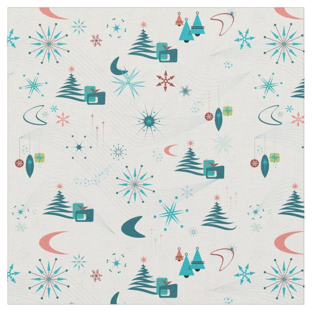 Retro A Go-Go Weihnachten Stoff (Nahaufnahme)