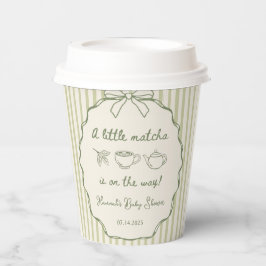Retro A Little Matcha Tea Baby Dusche Pappbecher