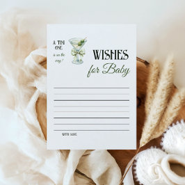 Retro A Tini One Martini Baby Shower Wishes Mitteilungskarte