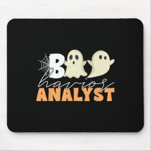 Retro Aba Therapeut Bcba Halloween Ghost Boo Havio Mousepad