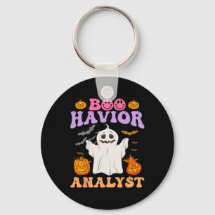 Retro Aba Therapeut Bcba Halloween Ghost Boo Havio Schlüsselanhänger