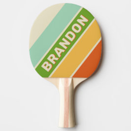 Retro ABC Street fett gestreift mit Name Tischtennis Schläger