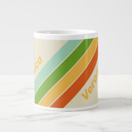 Retro ABC Street Stripes with Name Jumbo-Tasse