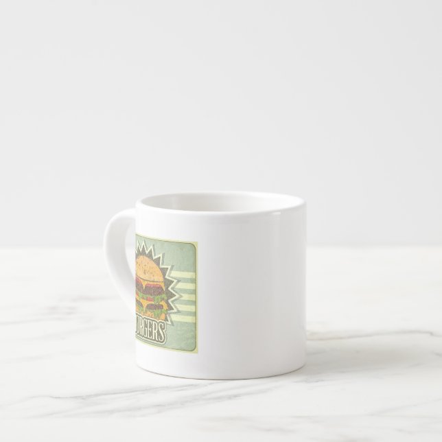 Retro Abdeckung für Schnellimbiss-Menü Espressotasse (Vorderseite Links)