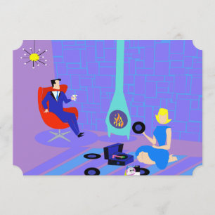 Retro-Abend bei Zuhause-Party Einladungen