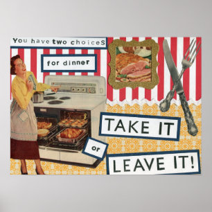 Retro Abendessen-Spaß Poster