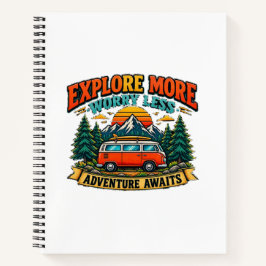Retro-Abenteuer-Camping-Spiralblock Notizbuch