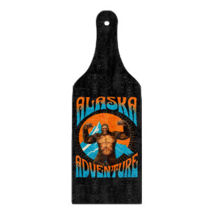 Retro-Abenteuer Sasquatch-Berg Alaska Schneidebrett