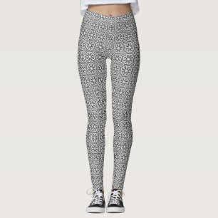 Retro, aber moderne Schwarz-Weiß-Optik Leggings