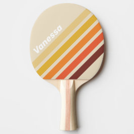 Retro abgewinkelte Streifen mit Namen Tischtennis Schläger