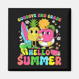 Retro Abschied 2. Klasse Hallo Sommer Ende der Sch Magnet