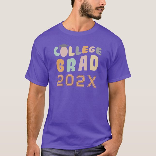 Retro Abschluss 2024 Lila T-Shirt (Vorderseite)
