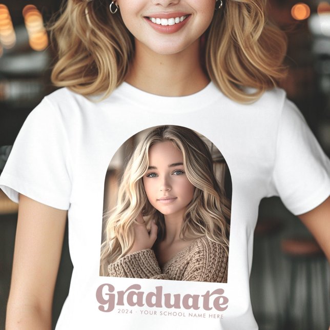 Retro-Abschluss-Foto T-Shirt (Retro grad student graduation photo arch T-Shirt)