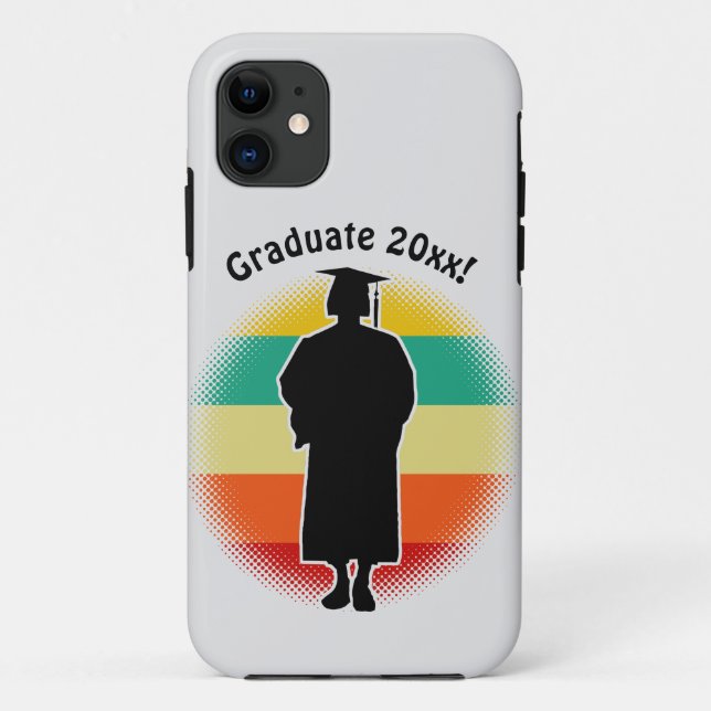 Retro Abschluss Graduate Cap & Gown Girl Case-Mate iPhone Hülle (Rückseite)